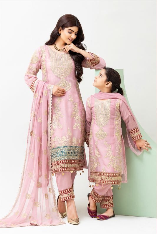 Pink 'Roshni' Chiffon Ladies Suit