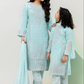 Light Teal Blue 'Rang Ja' Chiffon Girls Suit