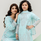 Light Teal Blue 'Rang Ja' Chiffon Girls Suit