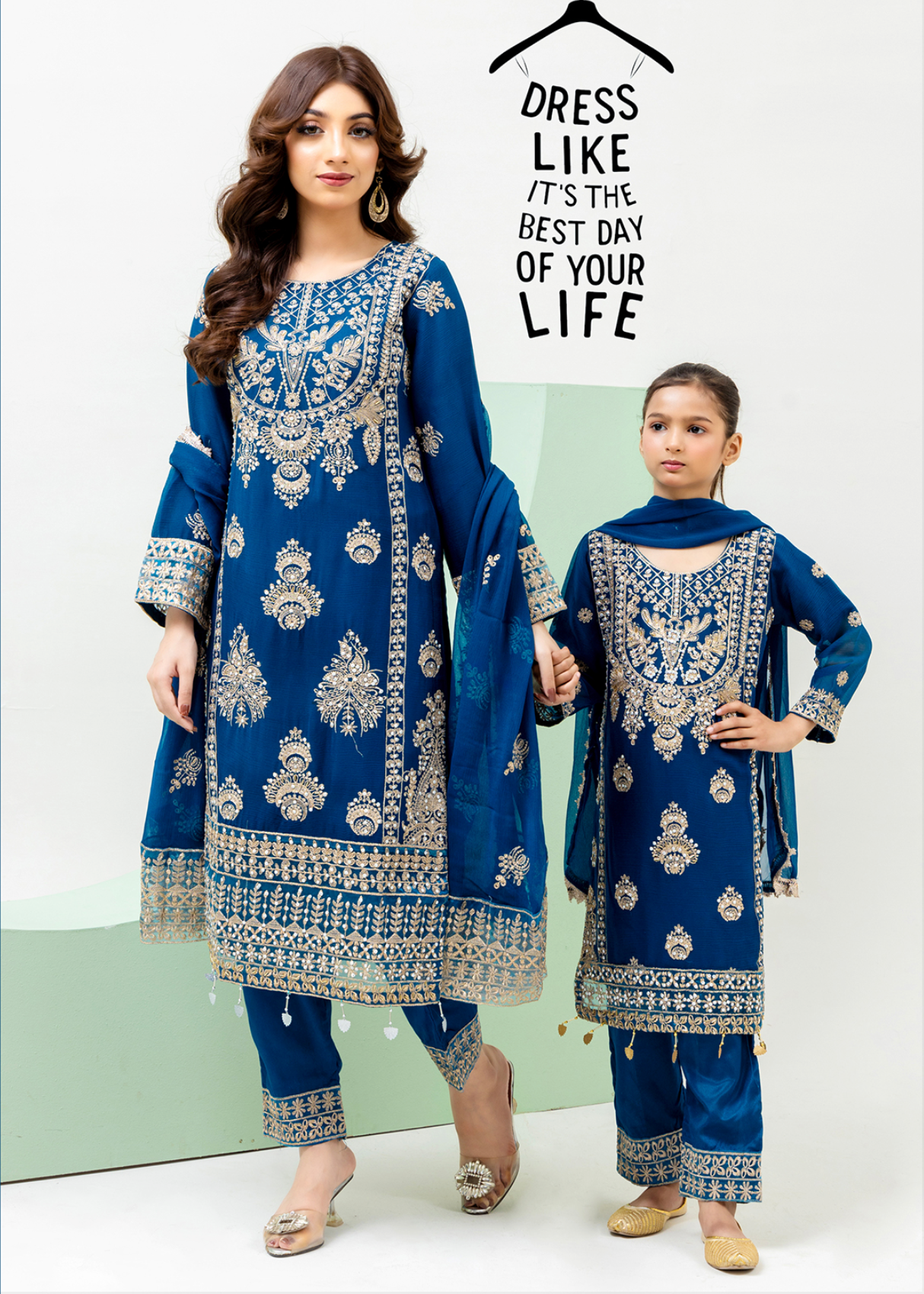 Dark Teal Blue 'Dil Ki Dhadkan' Chiffon Ladies Suit