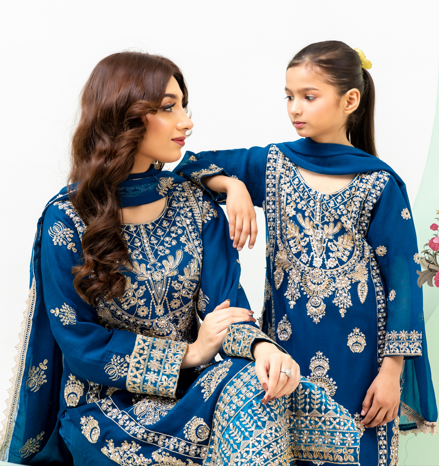 Dark Teal Blue 'Dil Ki Dhadkan' Chiffon Ladies Suit