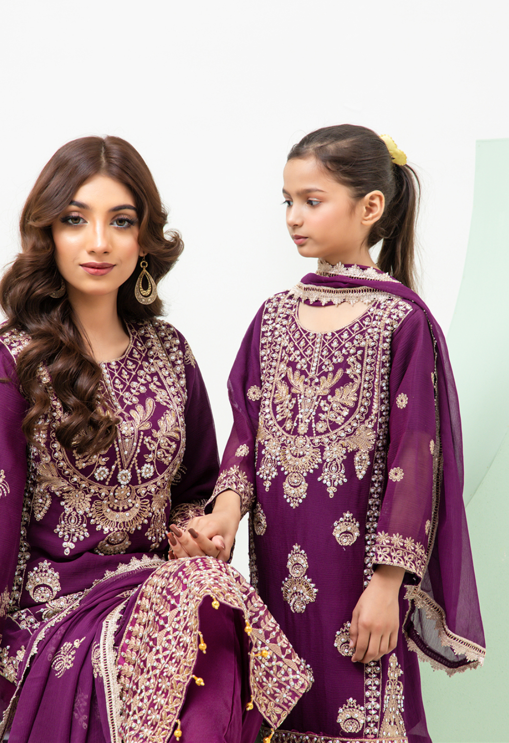 Purple Plum 'Dil Ki Dhadkan' Chiffon Girls Suit