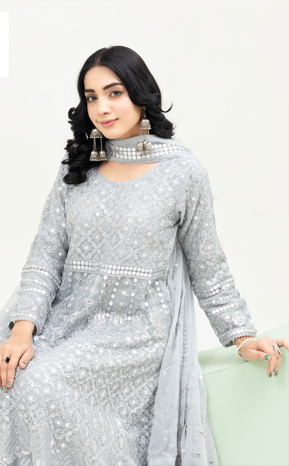 Grey 'Saath Saath' Luxury Chiffon Ladies Suit