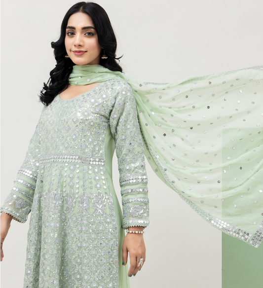 Green 'Saath Saath' Luxury Chiffon Ladies Suit