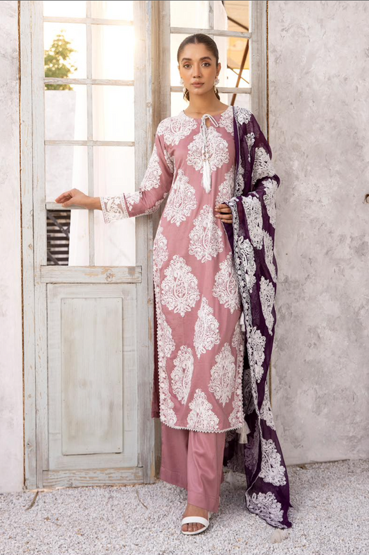 Dusty Pink 'Jannat' Linen Ladies Suit