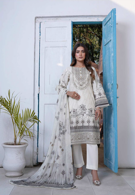 Cream 'Zartaaj' Cotton Ladies Suit