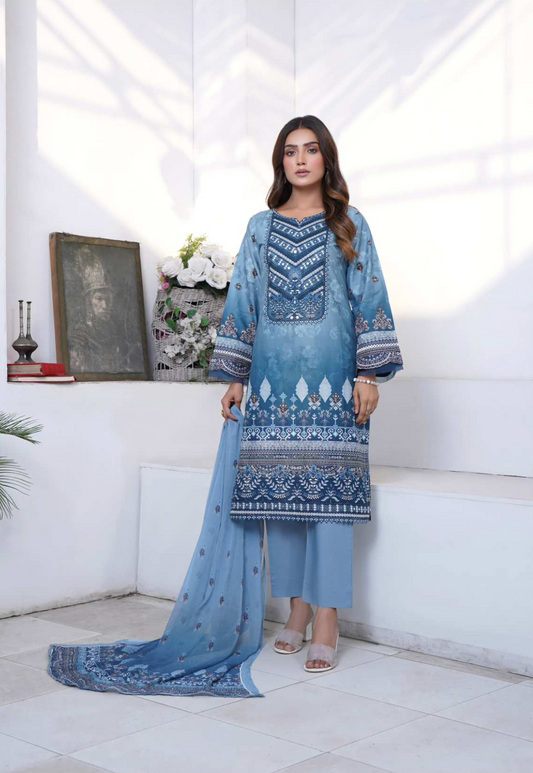 Blue 'Zartaaj' Cotton Ladies Suit