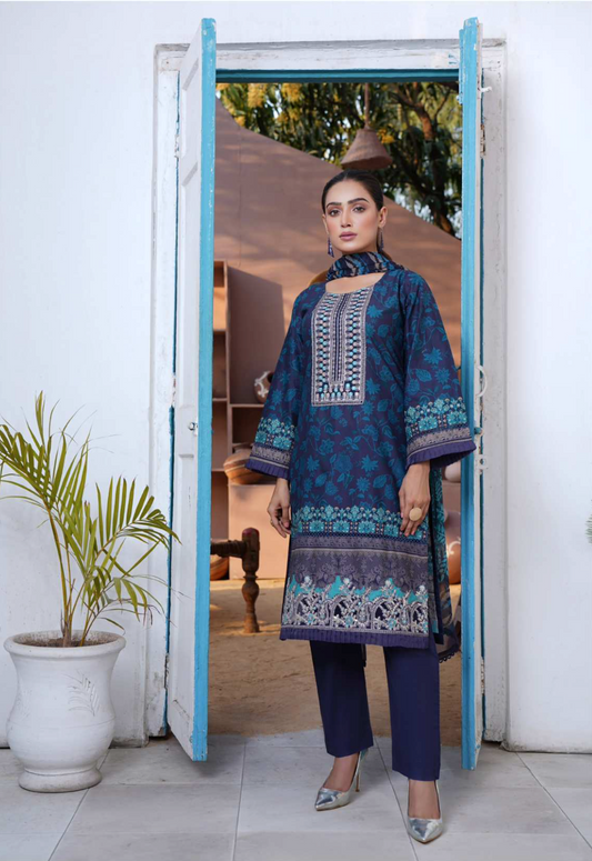 Navy Blue 'Zartaaj' Cotton Ladies Suit