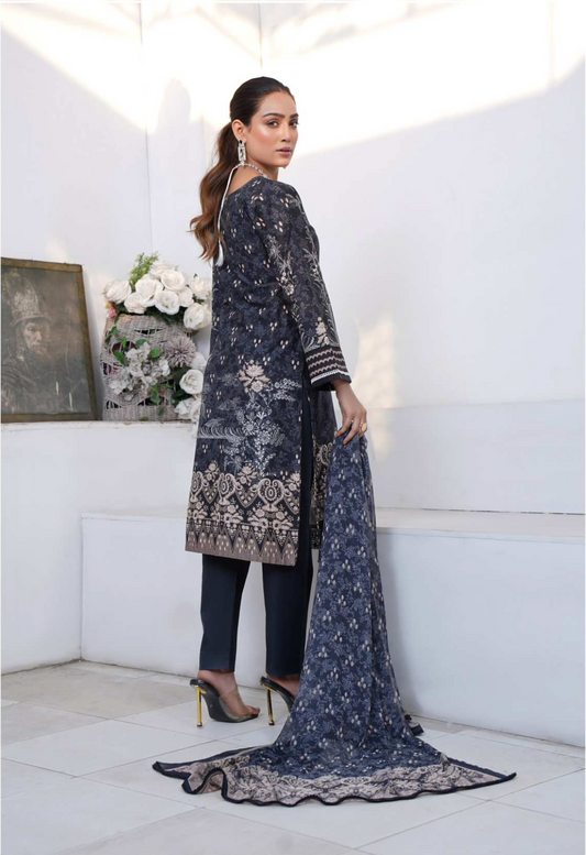 Dark Navy 'Zartaaj' Cotton Ladies Suit