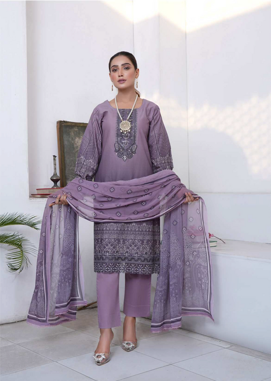 Purple 'Zartaaj' Cotton Ladies Suit