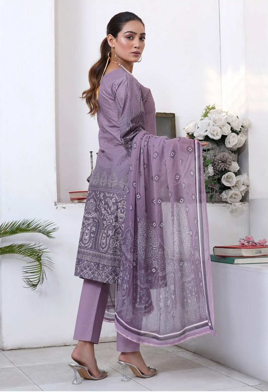 Purple 'Zartaaj' Cotton Ladies Suit