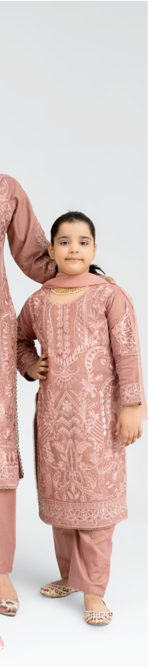 Dark Dusty Pink 'Anmol' Banarsi Cotton Girls Suit