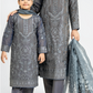 Dark Grey 'Anmol' Banarsi Cotton Girls Suit