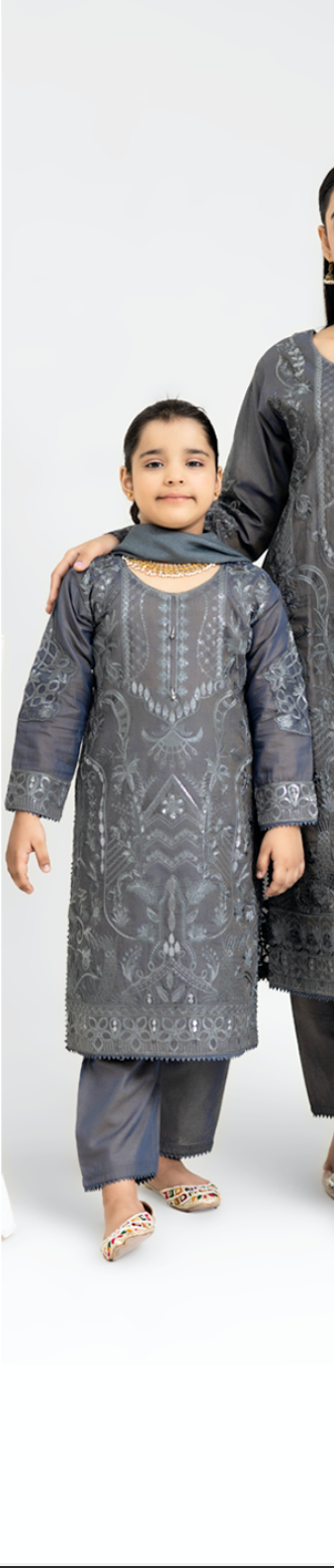 Dark Grey 'Anmol' Banarsi Cotton Girls Suit