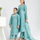 Teal Blue 'Anmol' Banarsi Cotton Ladies Suit