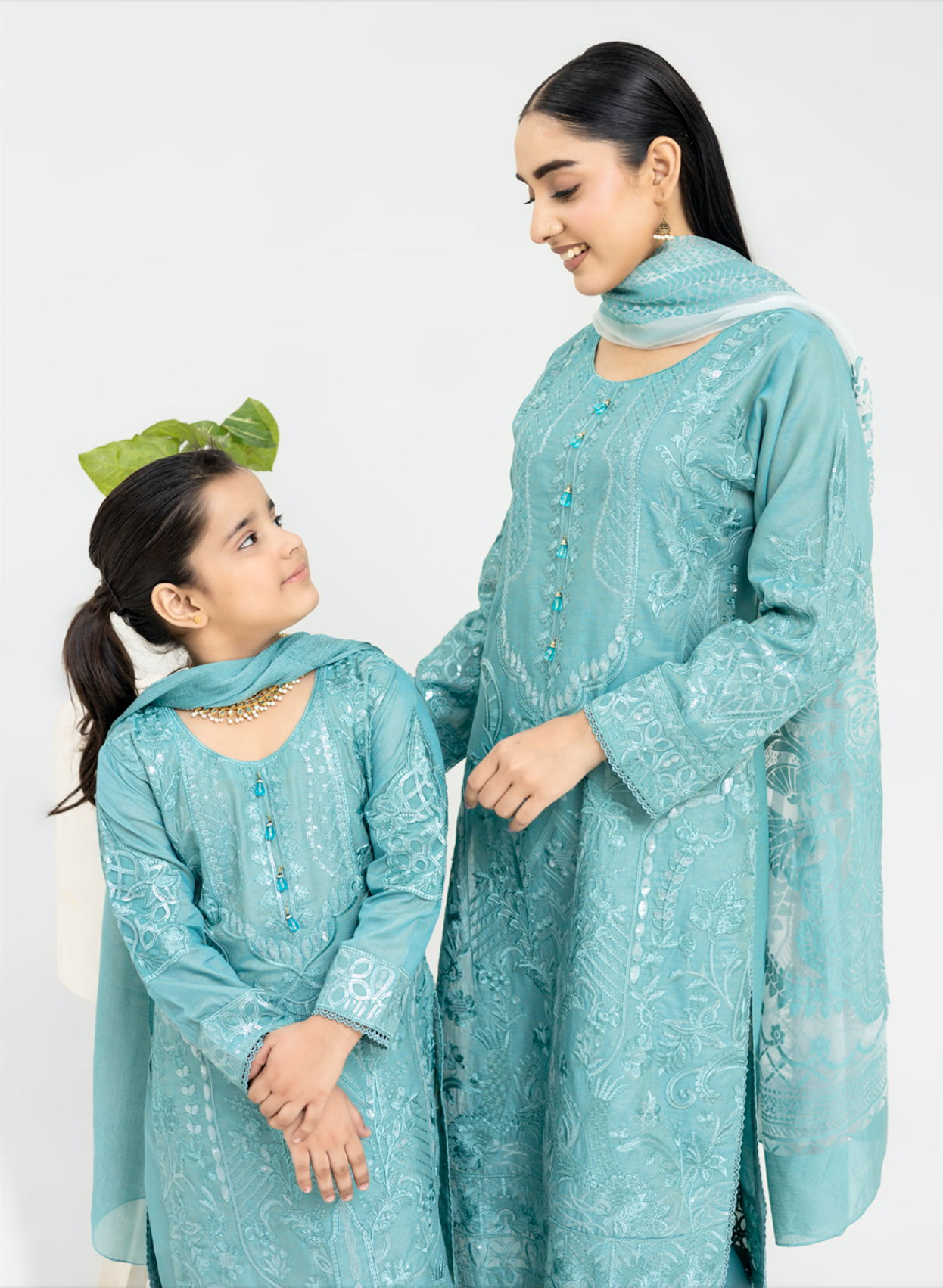 Teal Blue 'Anmol' Banarsi Cotton Ladies Suit