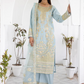 Blue 'Noor' Organza Ladies Suit