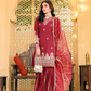 Maroon Red Ally's Jacquard Cotton Ladies Suit