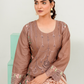 Brown Cotton Ladies Suit