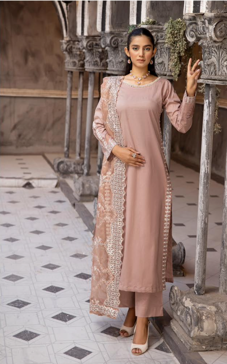 Light Dusty Brown 'Pari Lux' Cotton Ladies Suit