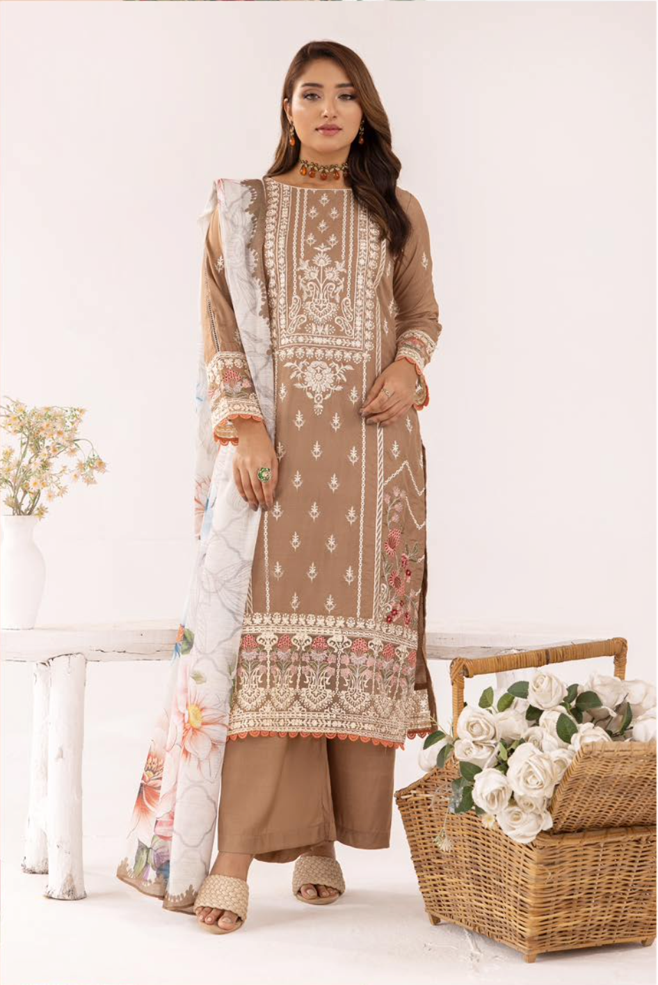 Gold Brown 'Sasha Lux' Viscose Ladies Suit