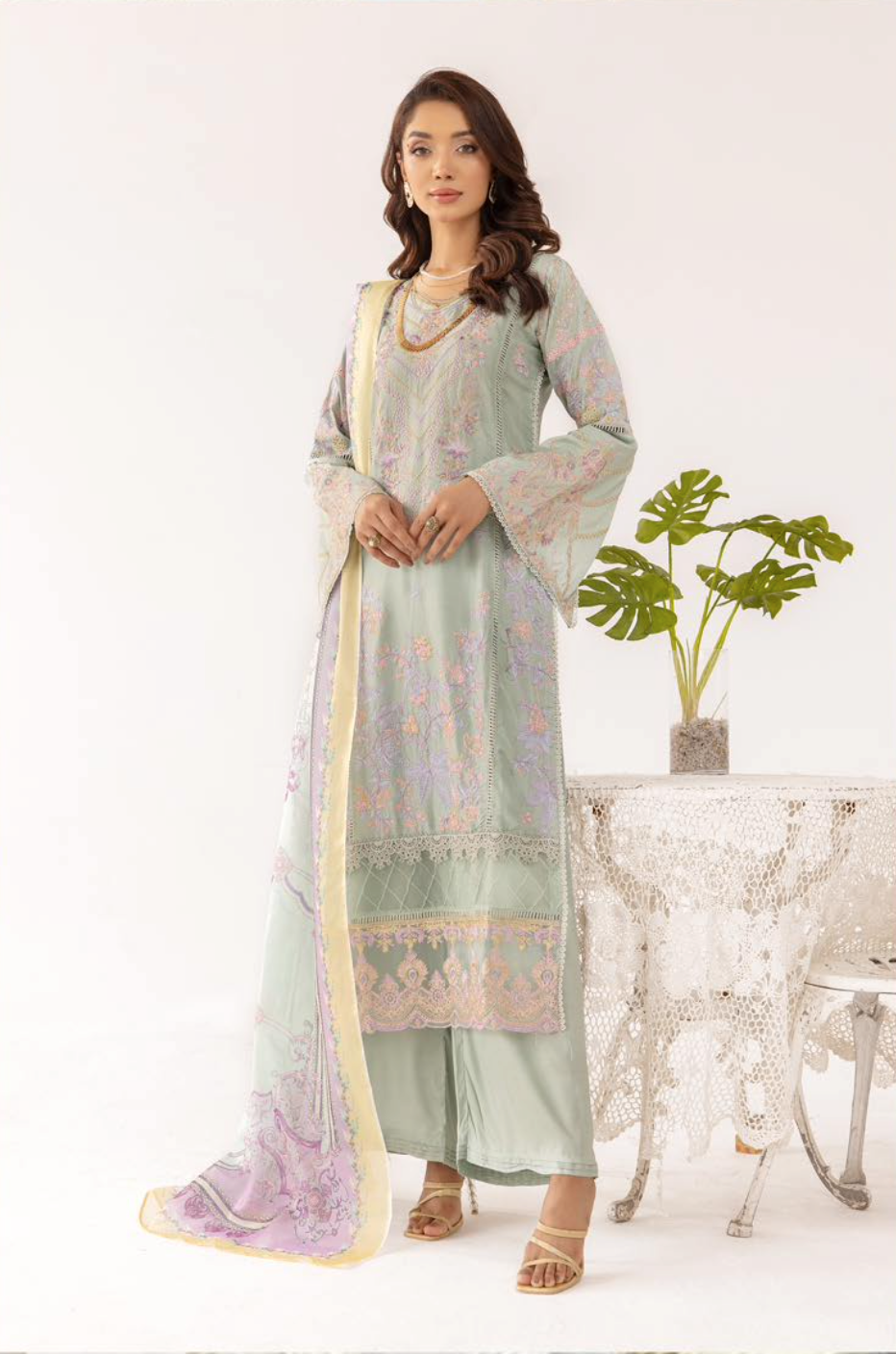 Green 'Sasha Lux' Viscose Ladies Suit