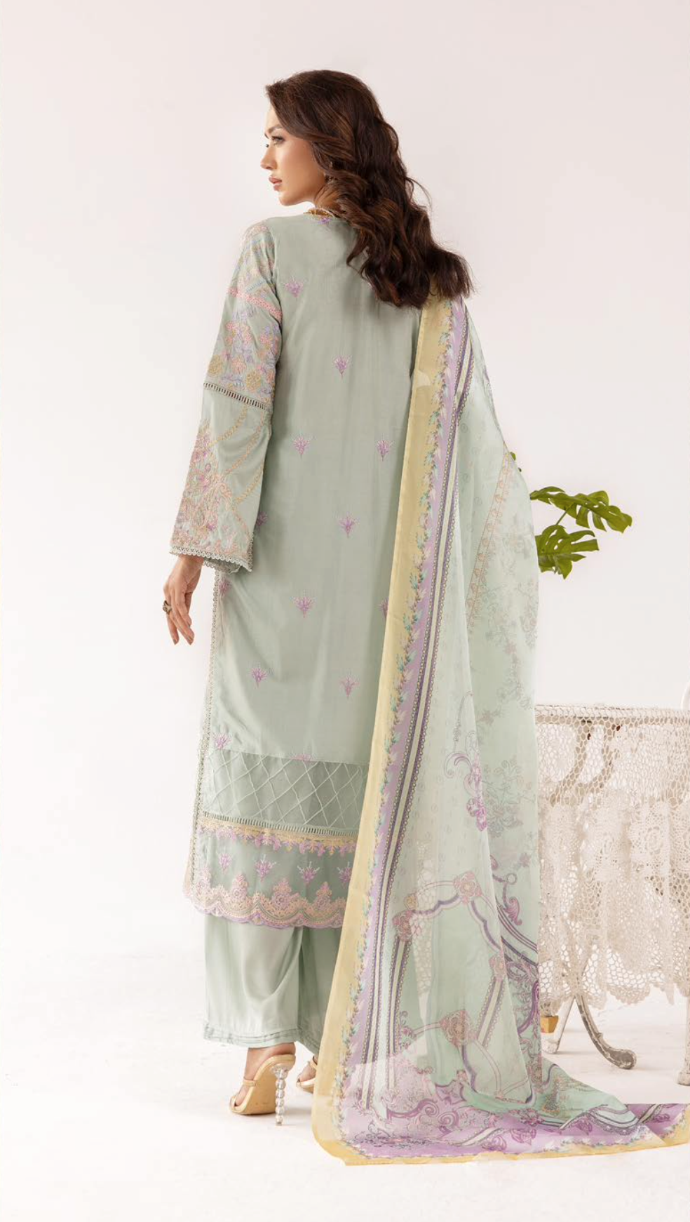 Green 'Sasha Lux' Viscose Ladies Suit