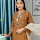 Gold Brown 'Jugnu' Maria B Inspired Chiffon Ladies Suit