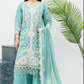 Teal Blue 'Aliza' Chiffon Ladies Suit