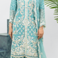 Teal Blue 'Aliza' Chiffon Ladies Suit