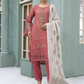 Cherry Red 'Hibiscus' Flossie Chiffon Ladies Suit