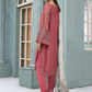 Cherry Red 'Hibiscus' Flossie Chiffon Ladies Suit