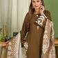 Olive Brown 'Pareezay' Dhanak Ladies Suit