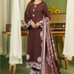 Dark Brown 'Pareezay' Dhanak Ladies Suit