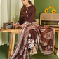 Dark Brown 'Pareezay' Dhanak Ladies Suit