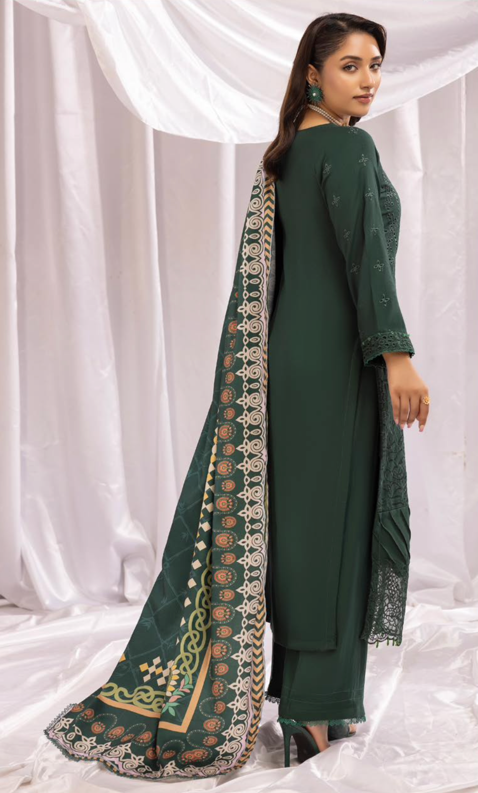 Dark Green 'Aafreen' Dhanak Ladies Suit