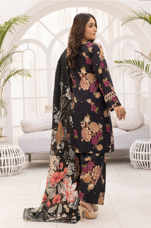 Black 'Bliss' Khaddar Ladies Suit