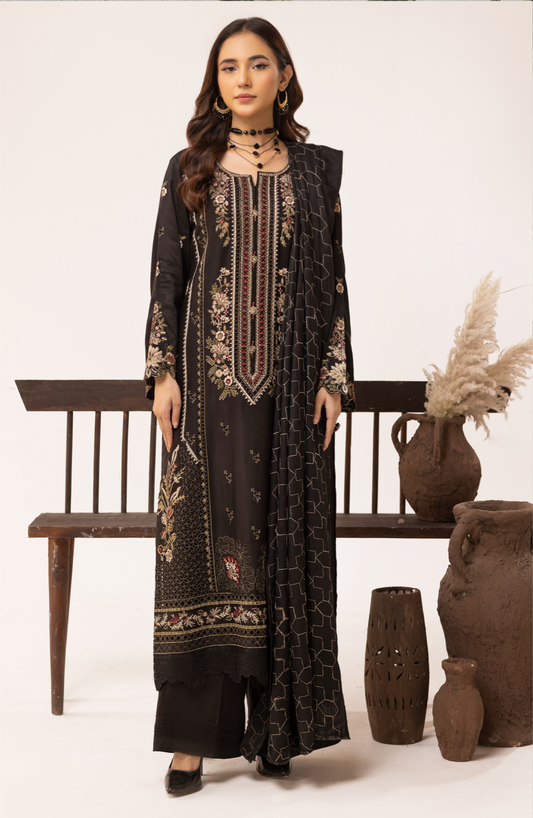 Black 'Ivy Kari' Dhanak Ladies Suit