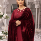 Maroon Red 'Sapna' Dhanak Ladies Suit