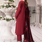 Maroon Red 'Sapna' Dhanak Ladies Suit