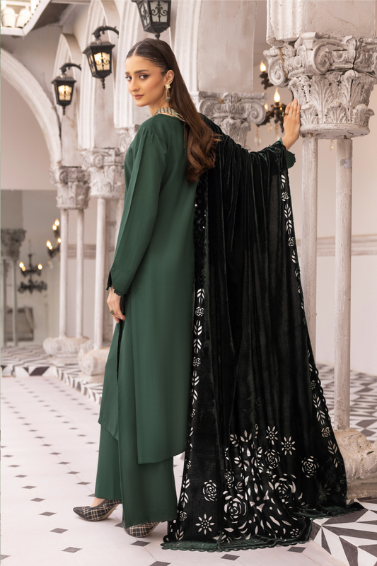 Dark Green 'Sapna' Dhanak Ladies Suit