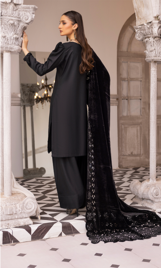 Black 'Sapna' Dhanak Ladies Suit