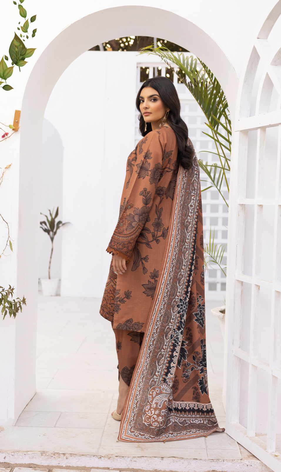 Brown 'Aura Lux' Khaddar Ladies Suit