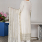 Cream 'Haseen' Chiffon Ladies Suit