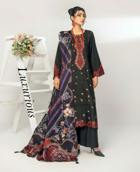 Black 'Alpine Luxe' Dhanak Ladies Suit