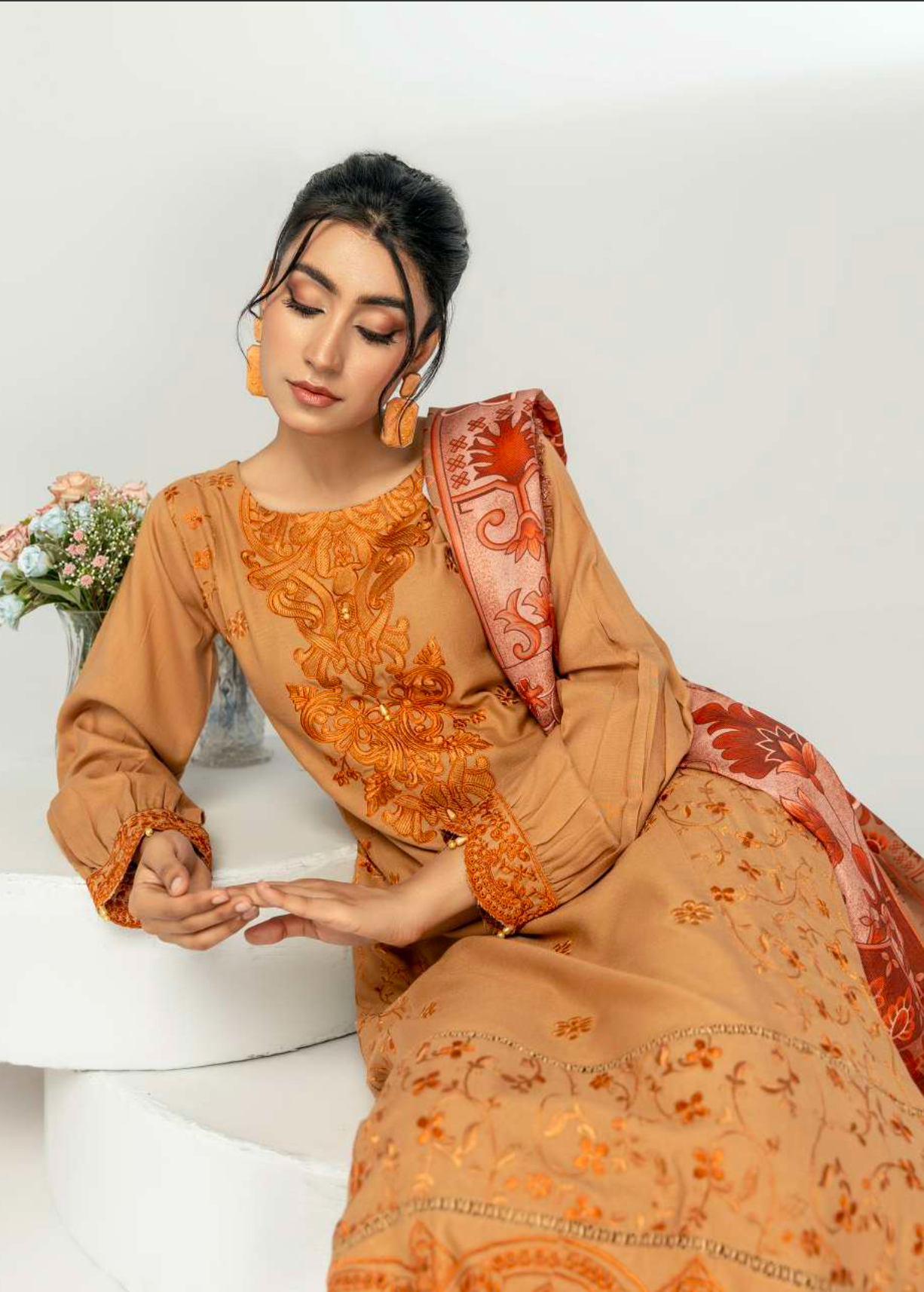 Golden Brown 'Alpine Luxe' Dhanak Ladies Suit