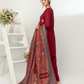 Maroon 'Alpine Luxe' Dhanak Ladies Suit