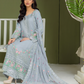 Blue Grey 'Mahrosh' Chiffon Ladies Suit