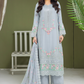 Blue Grey 'Mahrosh' Chiffon Ladies Suit