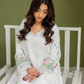 Cream White 'Mahrosh' Chiffon Ladies Suit